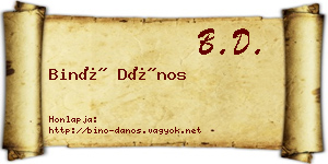 Binó Dános névjegykártya